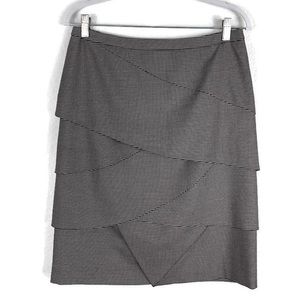 Etcetera Layered Asymmetric Brown Pencil Skirt